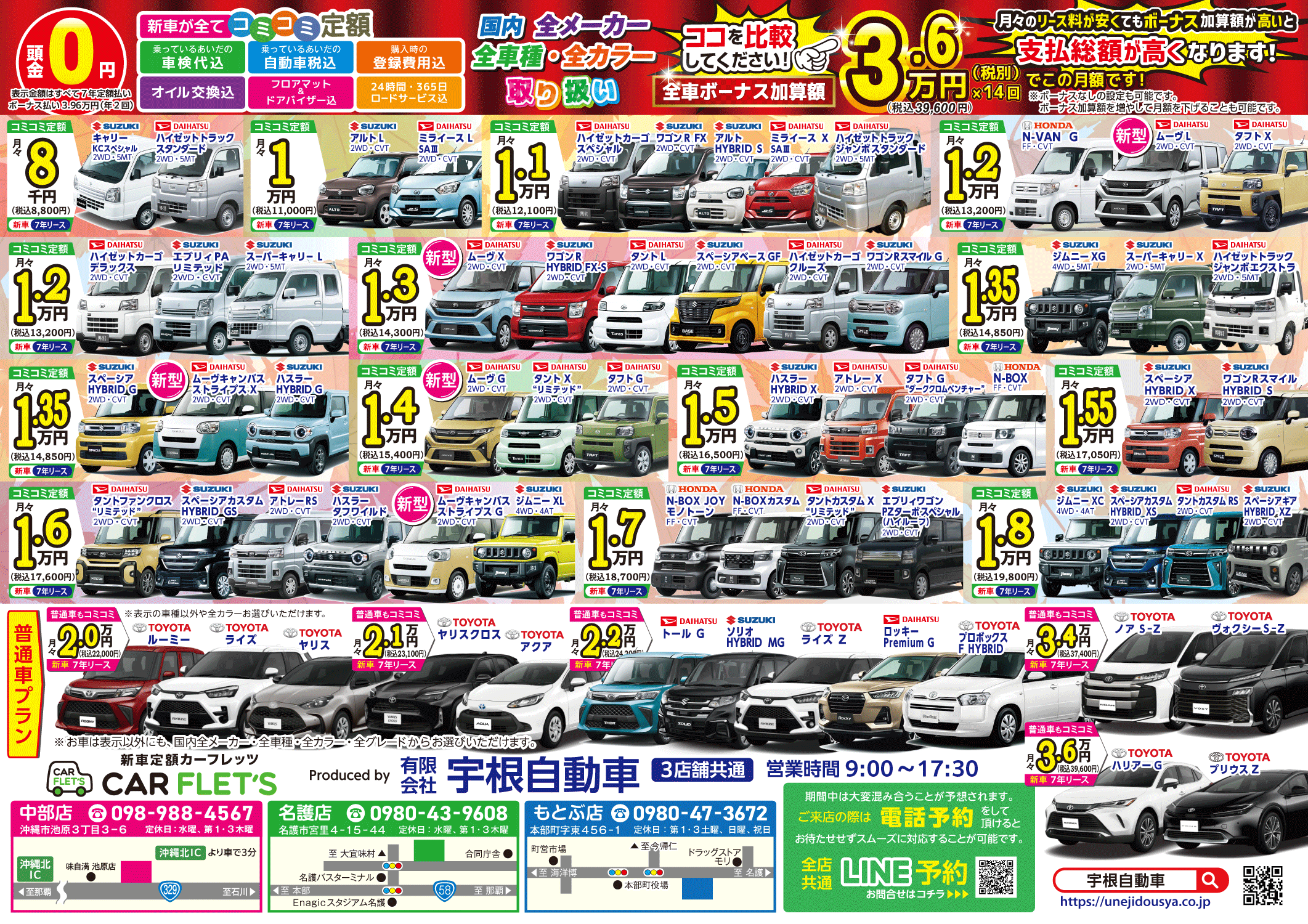 新車リース9点プレゼント