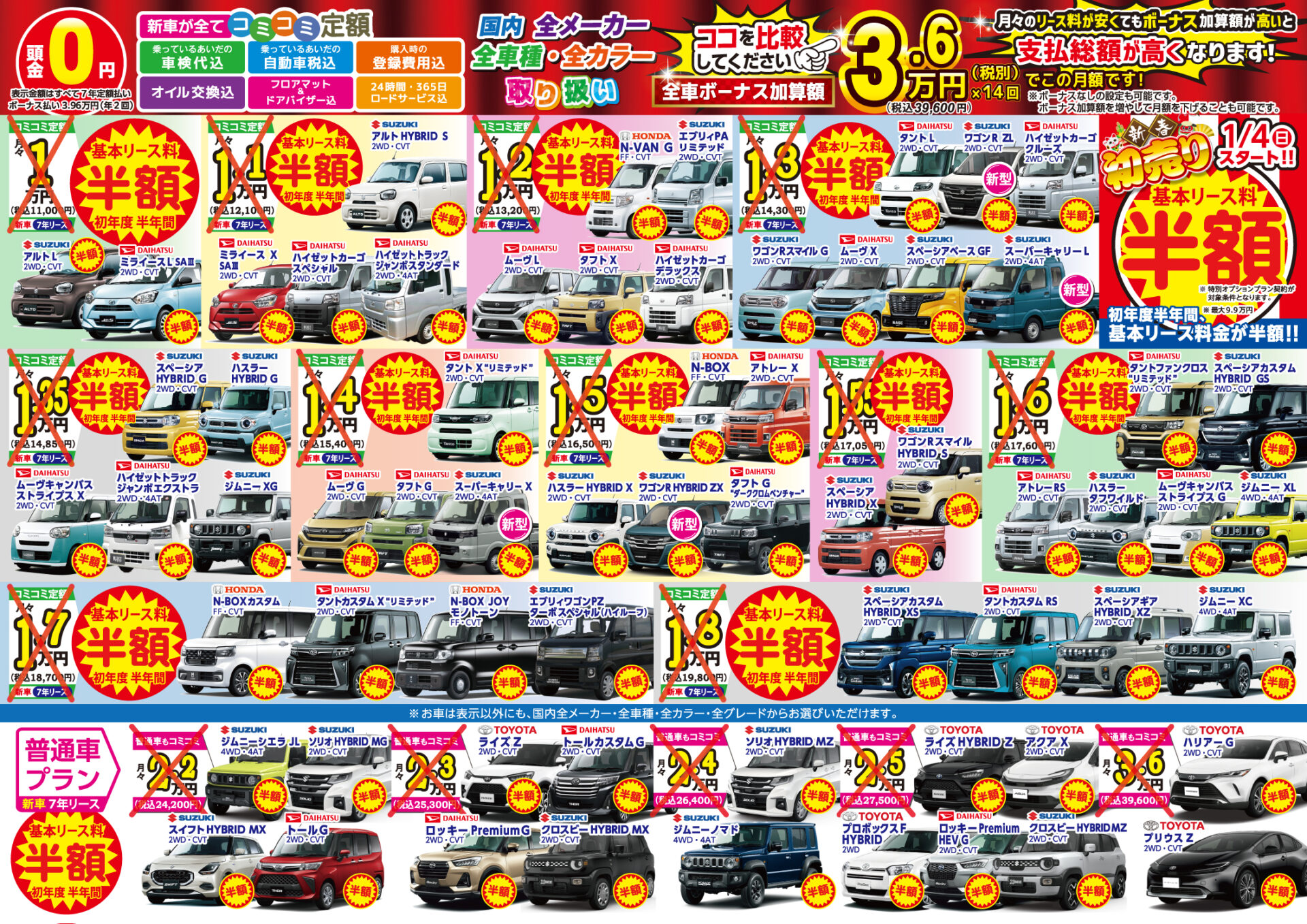 新車リース半額キャンペーン